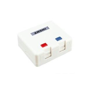 China 2 Port Surface Mount Box For RJ45 Module , Surface Mount Cat6 Box With Dust Protection for sale