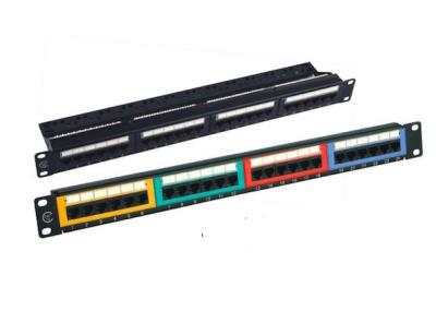 China Krone 24 Port Patch Panel UTP , Black Color Unshielded Patch Panel IDC for sale