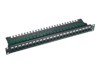 China Black 24 Port Cat5e Patch Panel , UTP  Unshielded Patch Panel For Networking for sale