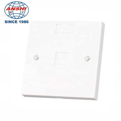 China ANSHI Single Port Ethernet 86Type Keystone Faceplate Decoration Wall Plate for sale