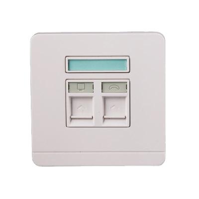 China ANSHI Network 86 Faceplate Cat5e Cat6 Cat7 Faceplate Ethernet Wall Socket Rj45 Face Plate 86x86mm Dual Port for sale