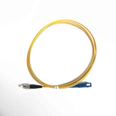 China Yellow Optical Fiber Patch Cord 2.00mm SC / UPC - FC / UPC 2.0 Meter 2.00mm Fiber Optic Pigtail for sale
