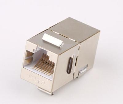 China STP CAT6 RJ45 Keystone Jack In - Line Coupler Metal Material With Gold Plating for sale