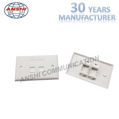 China 115*70 Wall Mount Network Cable Faceplate RJ45 RJ11 Single Port Horizontal Type for sale