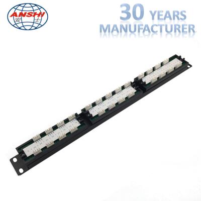 China ANSHI 25 Ports RJ11 Krone IDC Patch Panel Unshielded Type 1U Height for sale