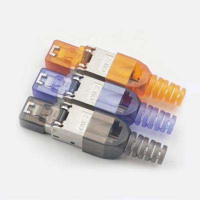 China Gold Plating RJ45 Keystone Jack Toolless Modular Connector Plug PC Material for sale