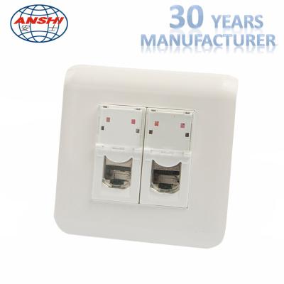 China PC 2 Port 86 Type Network Ethernet Wall Plates for sale