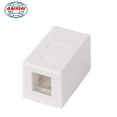 China Cat5e Cat6 Cat6a ABS Network Surface Mount Box Single Port Unloaded Keystone Jack for sale