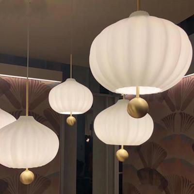 China Modern white Pumpkin pendant light Restaurant Bar Loft Living Room Lilli Pendant Lamp(WH-GP-126) for sale
