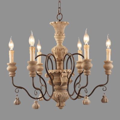 China Antique distressed wood chandelier light fixtures pendant lamp (WH-CI-15) for sale