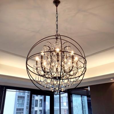 China Rustic american style crystal globe Round chandelier (WH-CI-85) for sale