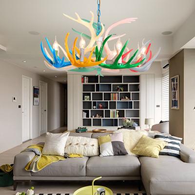 China Multicolor resin antler chandelier for indoor home Lighting Fixtures (WH-AC-15) for sale