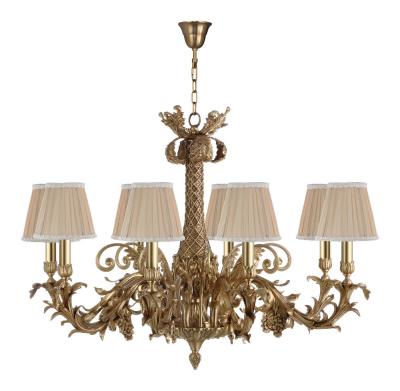 China Antique brass dining room chandeliers Lighting With Lampshade (WH-PC-16) for sale