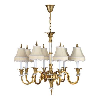 China Vintage solid brass chandelier Lighting with lampshade (WH-PC-22) for sale