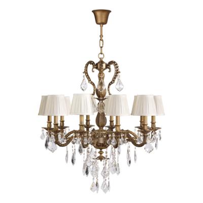 China Polished brass 10 light chandelier with Lampshade for Living room Bedroom (WH-PC-23) for sale