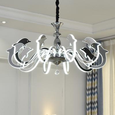 China Fancy big acrylic bead chrome Led chandelier For Kids Children Room Lighting (WH-LC-04) for sale