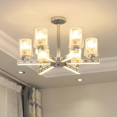 China Modern arms glow led chandelier with Glass lampshade (WH-LC-07) for sale