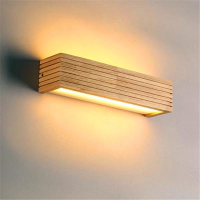 China Japanese Style Led Lamp Oak Wooden Wall Lamp Nordic Solid Wood Mirror nordic wooden wall lamp（WH-OR-62) for sale
