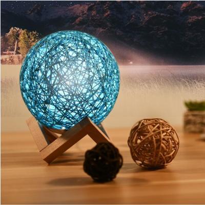 China LED small wood cane twine Table Lamps Wicker lamp creative small table lamp(WH-MTB-112) for sale