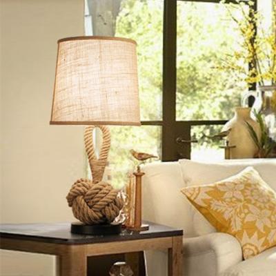 China American Table Lamp retro rope cloth loft art bedside lamp bedroom rope table light(WH-VTB-33) for sale