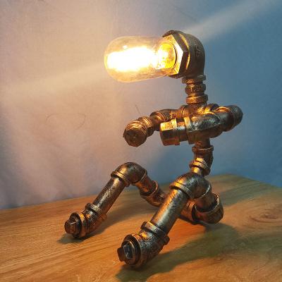 China Vintage Table Lamps Retro Water Pipe Robot Desk Lamp Home Deco Industrial Lamp(WH-VTB-24) for sale
