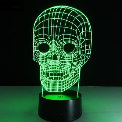 China Amazing 3D Illusion Light Night Light Skull LED Table Lamp(WH-MTB-196) for sale