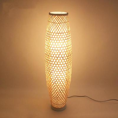 China Bamboo Wicker Rattan Shade Vase Floor Lamp Fixture Rustic Asian Japanese Stand light（WH-WFL-05) for sale