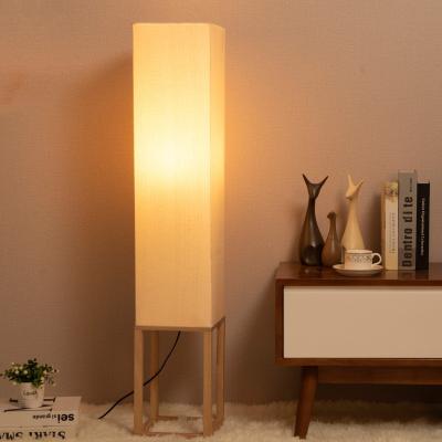 China Modern Wood Floor Lamps for Living Room Wooden Fabric Standing Lamps minimalist lamp(WH-MFL-09) for sale