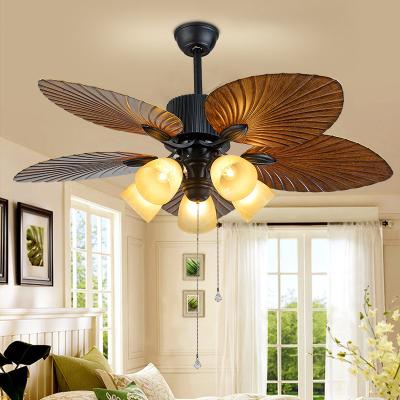 China 110V 220V Retro fans Lamp Remote Control 52 inch 5 Blades 5 Light Fixture ceiling fan with light(WH-CLL-29) for sale