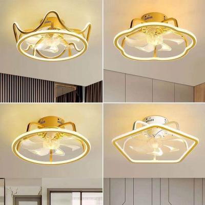 China LED Nordic Modern Stepless Dimming Fan Lamp For Bedroom Dning Living Room ceiling fan lamp(WH-VLL-23) for sale