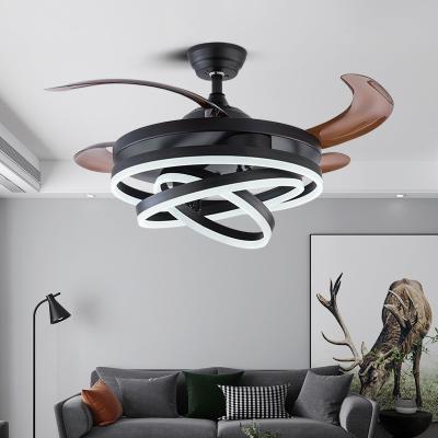 China LED Fan Light Dining Room Living Room Bedroom LED with Electric Fan Light Invisible Ceiling Fan with Lights（WH-VLL-24) for sale