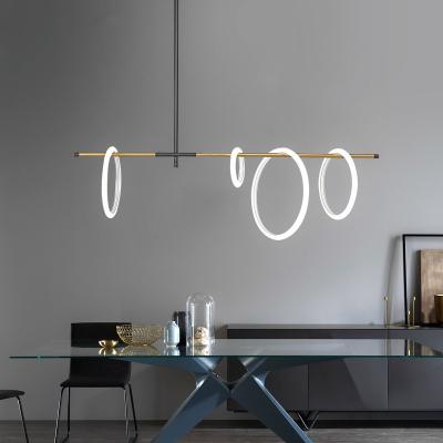 China Postmodern LED Magnetic attraction pendant lamp Novelty living room Ring Chandelier(WH-MI-232) for sale