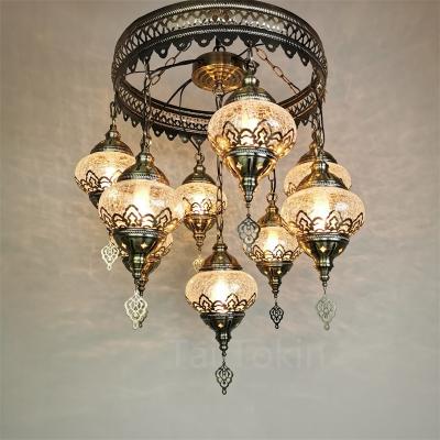 China Mediterranean style chandelier light handmade mosaic big turkish lamps(WH-DC-22) for sale