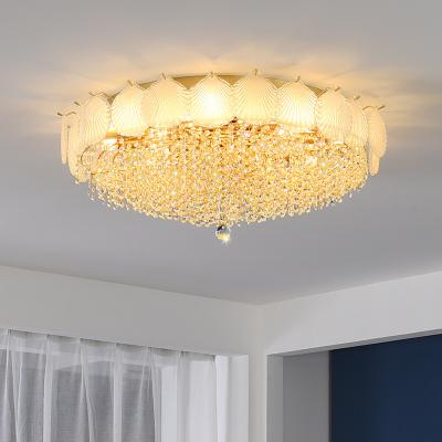 China Luxury Creative Ceiling Light Crystal Glass Living Room lotus lamp（WH-CA-71) for sale