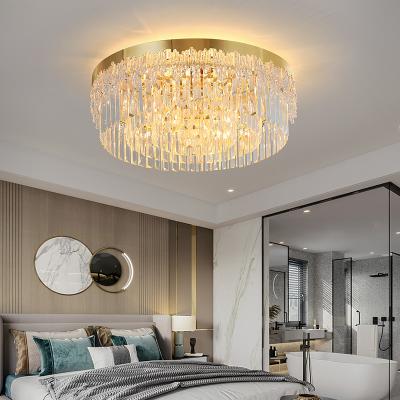 China Stainless Steel Gold Lighting Modern Polished Round led flush mount ceiling light fixture(WH-CA-89) for sale