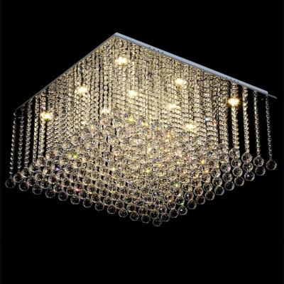 China Square Flush Mount Crystal Chandelier For Luxury Living Room Crystal Chandeliers(WH-CA-95) for sale