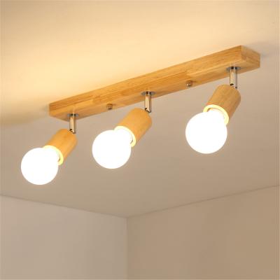 China Nordic Solid Wooden Track Light Modern Wooden Chandelier Ceiling Lamps(WH-WA-20) for sale