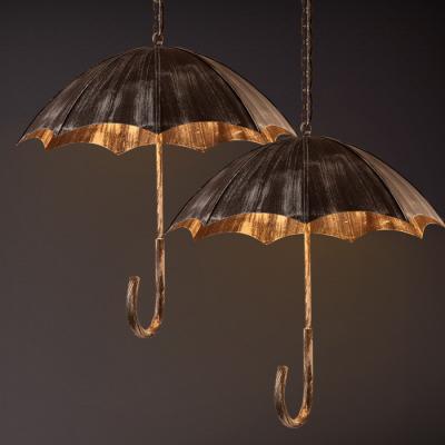 China Retro creative umbrella lamp wind industrial loft do the old wrought iron chandelier（WH-VP-148) for sale