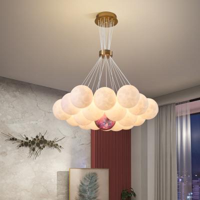 China Nordic 3D Printed Moon Lampshade Chandelier Glass LED Hanging Lights(WH-GP-96) for sale