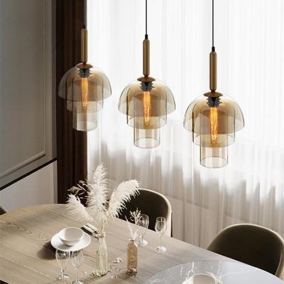 China Industrial Style Restaurant Glass Pendant Lamp Vintage Art Champagne Glass Living Room Aisle Bar Light(WH-GP-104) for sale