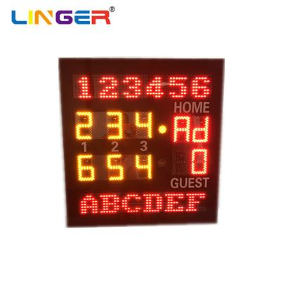 China 6 Inch Digit In Amber Color Led Tennis Scoreboard With Team Name for sale