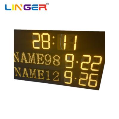 China 16'' Digit Electronic Led Tennis Scoreboard Steel Cabinet With Player Name Te koop