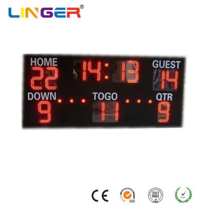 China Wireless Radio Wave Communication American Football Scoreboard 9500mcd With Shot Clock for sale