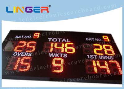 China 12 Inch Digit In Red Color LED Cricket Scoreboard Hanging / Mounting Installation for sale