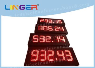 China Large Size LED Gas Price Sign Red Color With 6 Lines Aluminium Frame / Iron Cabinet for sale