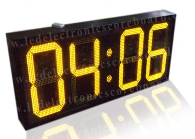 China 20 Inch Yellow Color Commercial Digital Clock , Led Display Clock 88 / 88 Format for sale