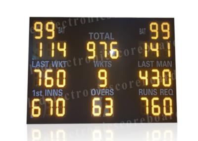 China Yellow Electronic Cricket Scoreboards , Cricket Digital Scoreboard Waterproof Frame for sale