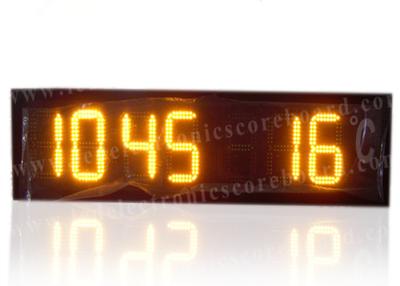 China 4 Digits In Yellow Color Electric Digital Clock With Temperature Display for sale