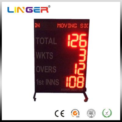 China DIP Led Electronic Cricket Scoreboard With Top Message Moving Sign And Supports for sale