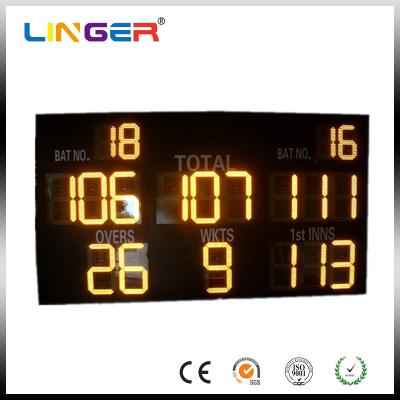China Yellow Electronic Cricket Scoreboard For Stage Background , 1m - 380m View Distance for sale